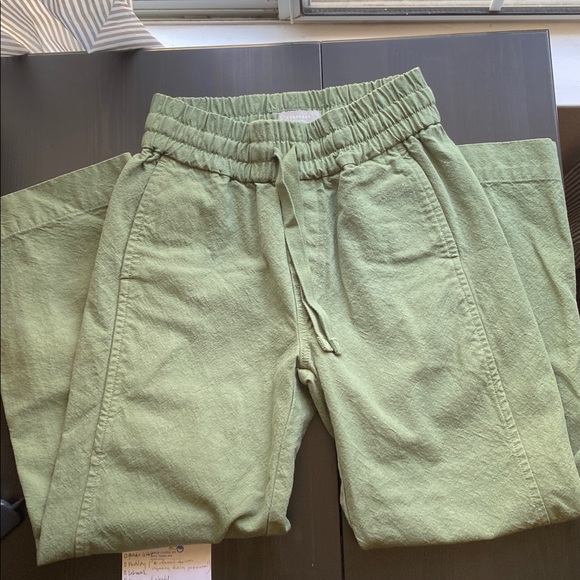 EVERLANE The Canvas Organic Cotton Sage Green Pull-On Drawstring Pants Small - Picture 2 of 8